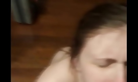 Babyface teen freaks out over first cum face