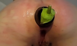Huge veg insertion in teen bbw ass