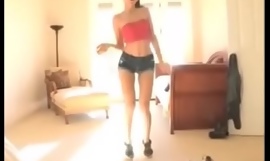 Cute Dead Chested Legal age teenager Dancing And Stripping