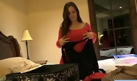 Sexy humble busty legal age teenager unprofessional Summer tries different outfits