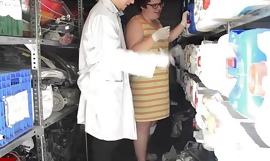 Replenishing the supplies of the workshop, he leaves with a fat woman blowjob