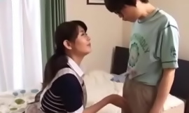 Japanese mother teaches her son about masturbation