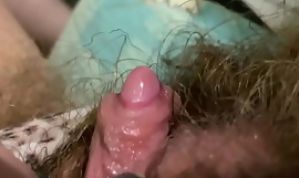 Morning Orgasm Big clit rubbing relative to extreme closeup dominate muted pussy POV