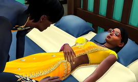 Indian sleepy brother went to his sister's room and lay in bed next to her unable to refrain from climbing on her and offering her oral sex - Indian Sex