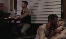 Three step brothers visit gay bar - gay threesome sex