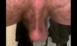 Hairy boy small dick squats