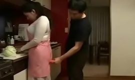 Hot Japanese Asian Mom fucks her Son roughly Kitchen