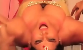 Gold Bra Worn Indian Aunty Hot Dance