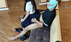My niece sat on my legs and I took absent the control to play I could not stand against the mobility of her ass on my cock