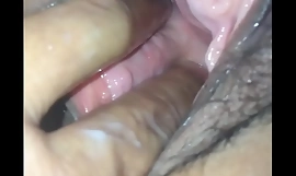 opening asian spliced pussy close up