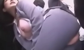 Japanese chick screwed by stranger vulnerable train