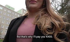 Public agent russian hairless pussy fucked for cash