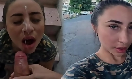 cumwalk after being throat fucked in an alley!