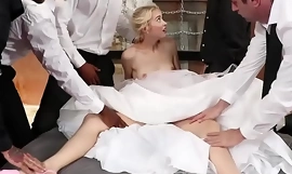 Pale blonde bride bound and fucked