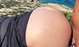 Big Ass blonde Milf suck dick and get fucked at the sea - wonderfull public view