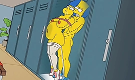 Anal hemmafru Marge stönar av nöje när het sperma fyller hennes rumpa och sprutar över alla riktningar / Hentai / Till de största / Toons / Anime