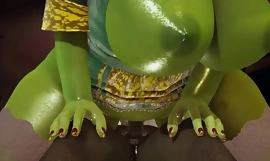 Shrek - księżniczka Fiona zalana przez orka - porno 3D