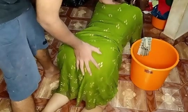 Maid working in the kitchen was fucked by making her a mare on the stand XXX Maid Sex Voice in Hindi
