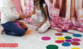 Holi special: Indian Priya had great fun anent step brother exposed to Holi occasion