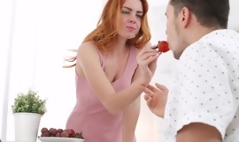 Seductive redhead girl gets pounded in the morning