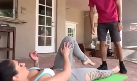 Stepmom seducing him with yoga exercise